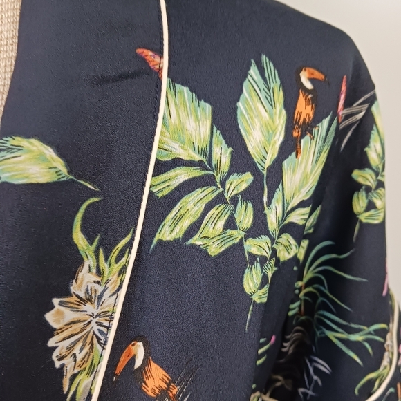 Size Small Rachel Roy Forest Wrap Dress Floral Botanical Blue Green Botanical - Picture 4 of 13